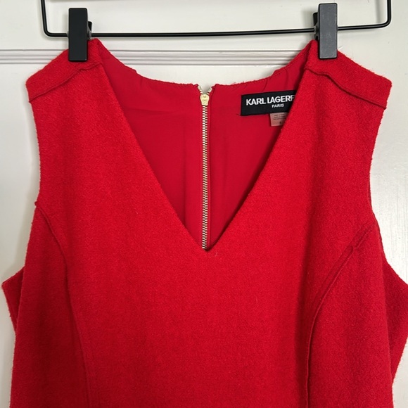 Karl Lagerfield Paris Red Sleeveless Dress Size 8 - Picture 3 of 8
